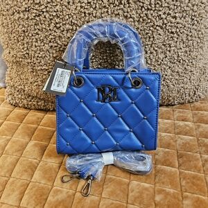 Nwt Badgley Mischka Blue Quilted Handbag Crossbody Shoulder